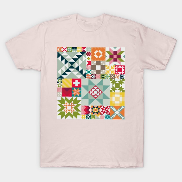 Old Time Quilt T-Shirt by Slightly Unhinged